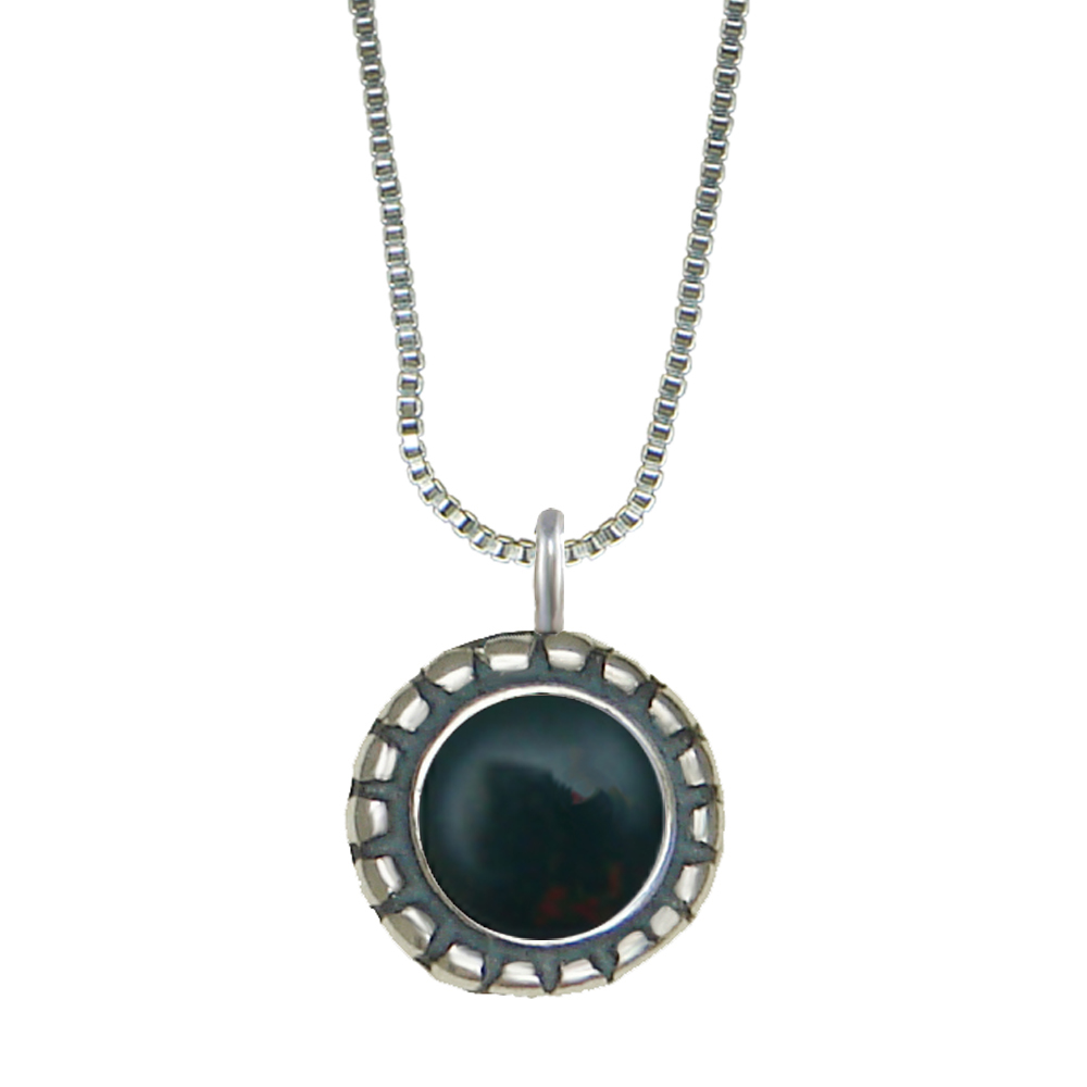 Sterling Silver Little Bloodstone Pendant Necklace